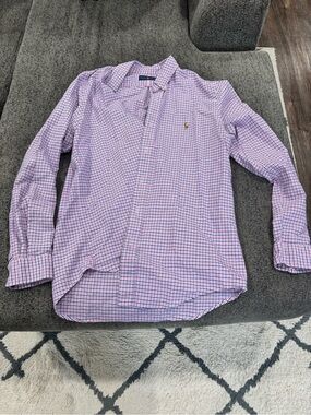 Ralph Lauren Men’s Pink and Blue Check Button-Down Shirt